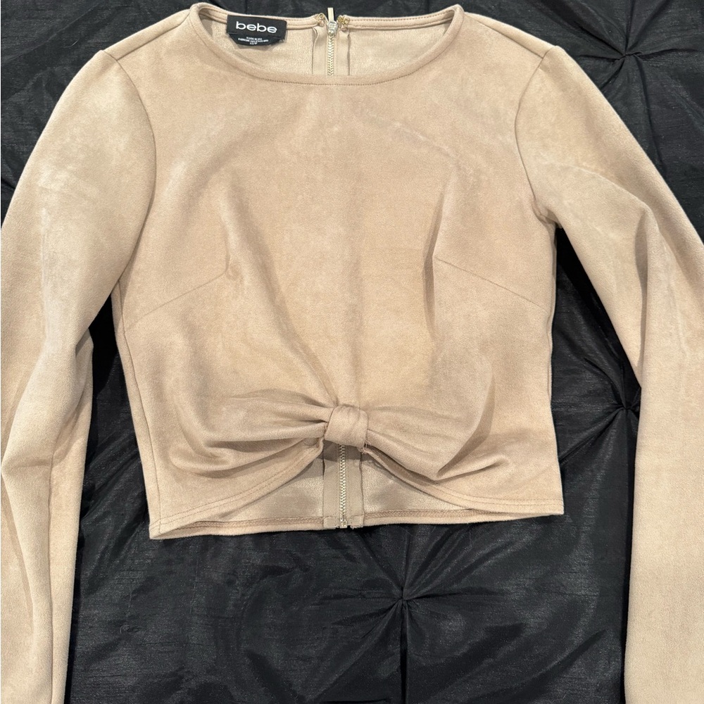 Bebe Beige Long Sleeve Top